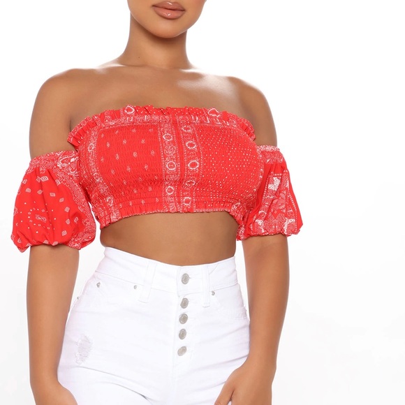 Red blouse for summer. Wore it once - Picture 3 of 4